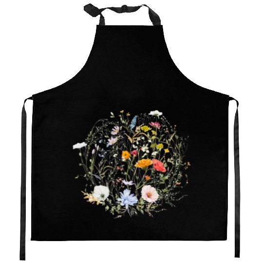 Botanical Floral Wildflower Gardener Gardening Kitchen Aprons