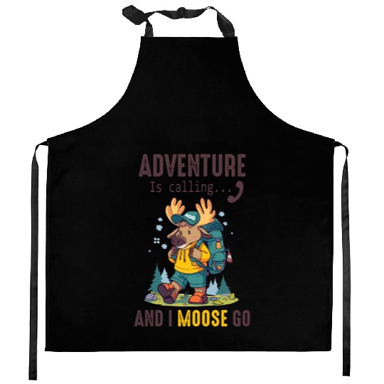 Adventure Is Calling Youth Cute Moose Kitchen Aprons