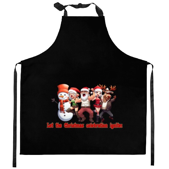 Santa Claus and Friends Kitchen Aprons