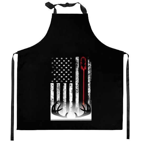 Bow deer hunting American flag Bow Hunting Lover Kitchen Aprons