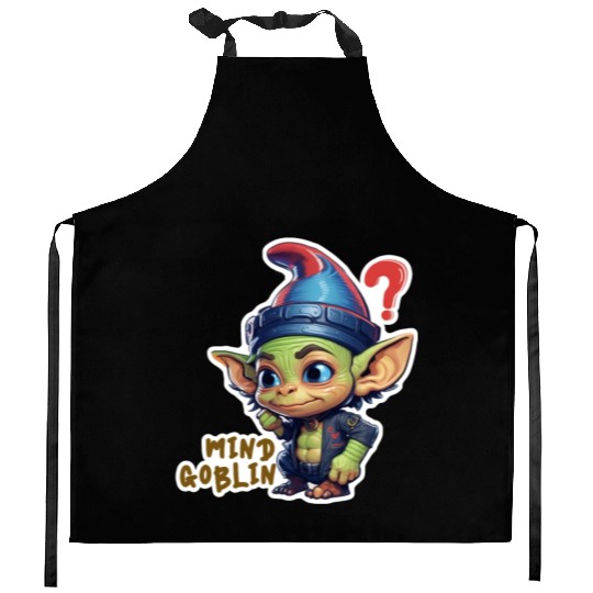 Funny Green Goblin Monster - Mind Goblin Deez Nuts Kitchen Aprons