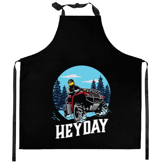 ATV/Quad "Winter Riding" style logo. By "Hey Day" Kitchen Aprons