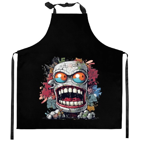 Graffiti Monster Madness edgy Street Art Apparel Kitchen Aprons