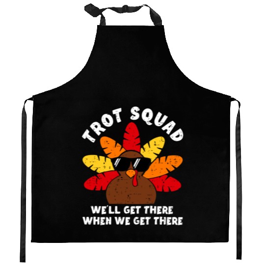 Turkey Trot Squad Race Funny Thanksgiving Running Kitchen Aprons