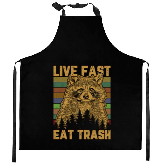 Eat Trash Raccoon Street Panda Trash Cat Kitchen Aprons
