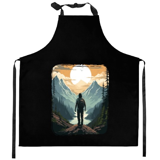 Forest nature trekking adventure Kitchen Aprons