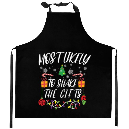 Most likely to Christmas Family Matching Kitchen Aprons