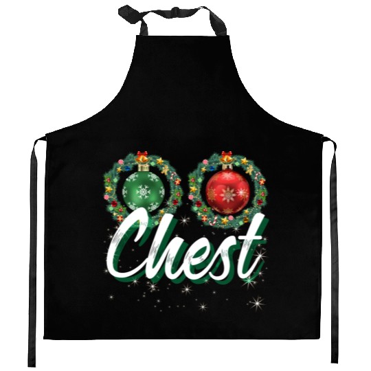 Chest Nuts Christmas Couple Funny Matching Kitchen Aprons