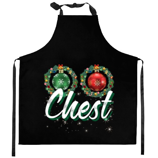 Chest Nuts Christmas Couple Funny Matching Kitchen Aprons