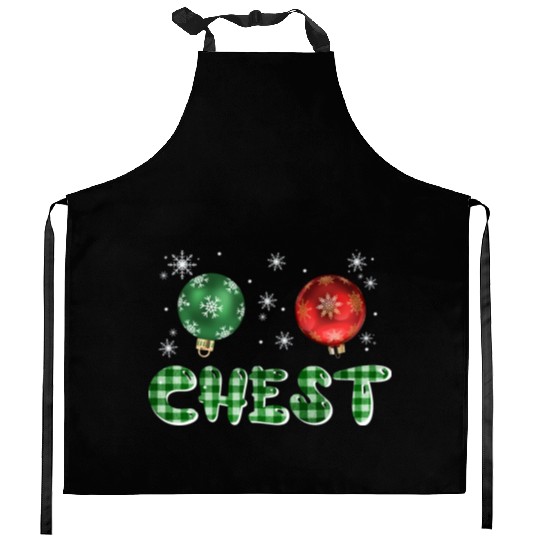 Chest Nuts Christmas Couple Funny Matching Kitchen Aprons