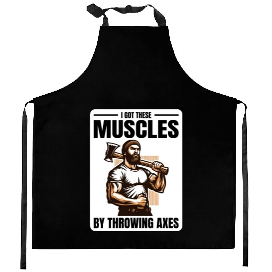 Muscle-Forged Mastery: Lumberjack's Axe Throwing Kitchen Aprons