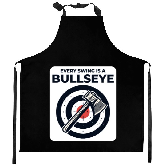 Axe Throwing Axe Thrower Lumberjack Funny Bullseye Kitchen Aprons