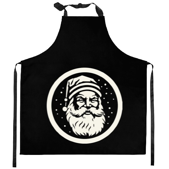 santa claus rounded symbol Kitchen Aprons
