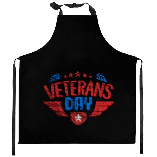 Happy Veteran Day Kitchen Aprons US Army Veteran