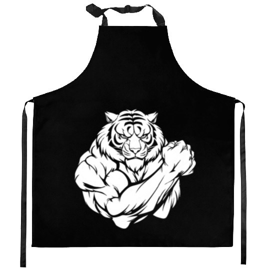 Workout Gym Tiger Kitchen Aprons