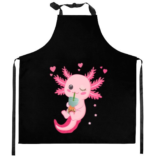 Boba Tea Bubble Tea Milk Tea Axolotl Kitchen Aprons
