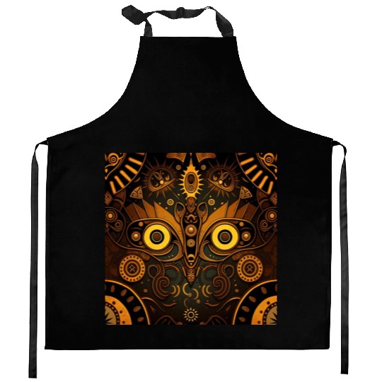 New Age 1920s Abstract Steampunk Design Kitchen Aprons