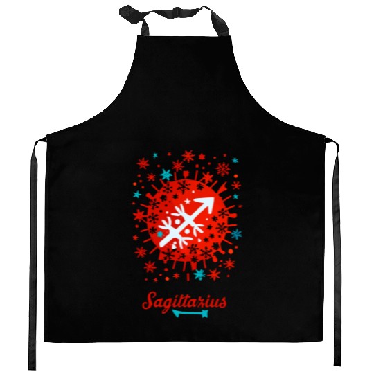 Sagittarius in the Winter Wonderland Kitchen Aprons