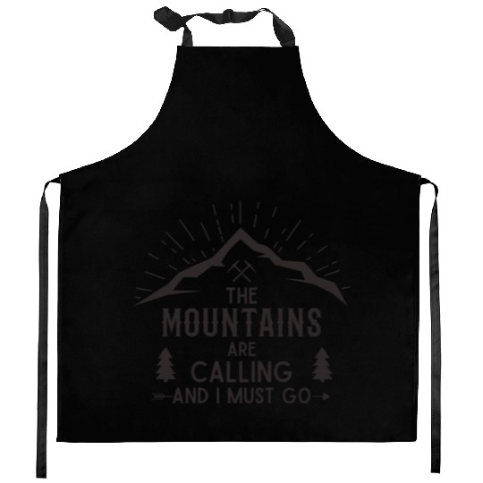 The Mountains are calling Hiking Climbing Nature Kitchen Aprons