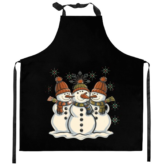 Snowman Festive Greetings Kitchen Aprons
