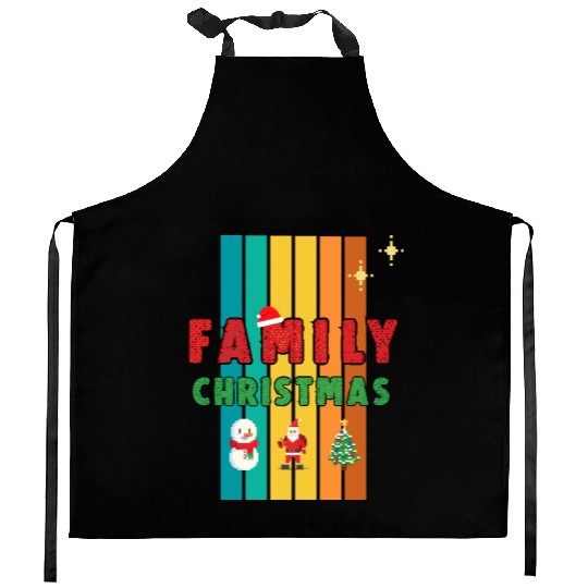 Family Christmas Vintage Kitchen Aprons