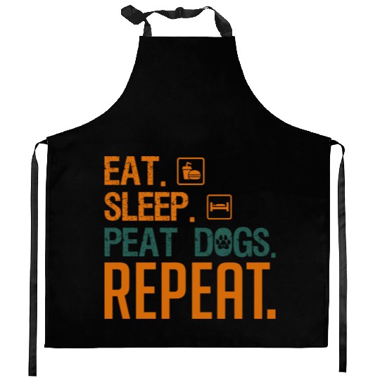 eat sleep walk dogs repeat funny dog mom gift Kitchen Aprons
