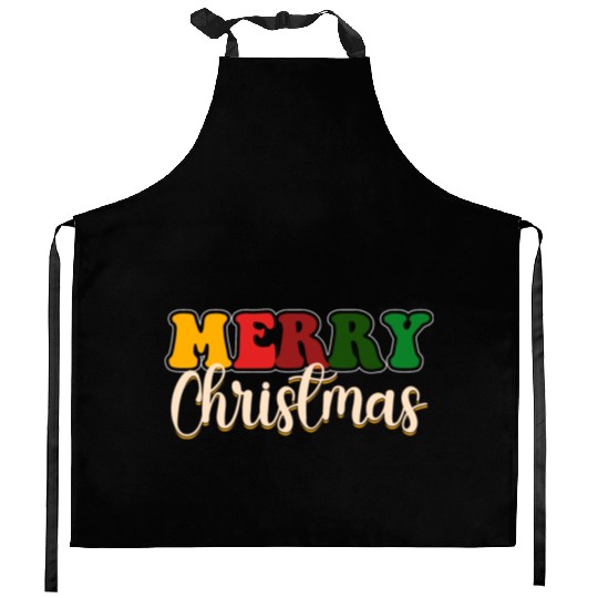 Merry Christmas, Santa Claus, Xmas Season Blessed Kitchen Aprons