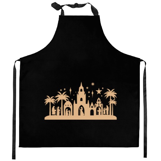 Nativity Scene with Mary Joseph Baby Jesus Kitchen Aprons