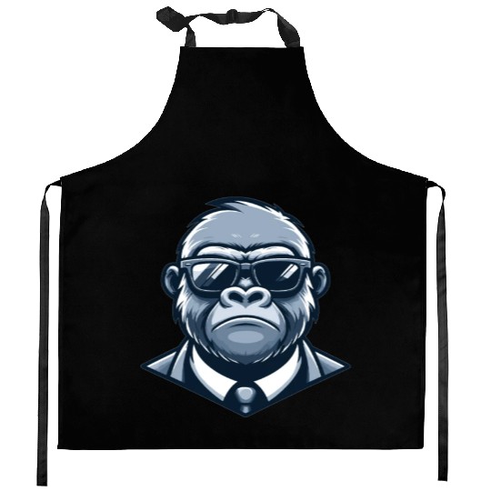 Gorilla With Sunglasses Kitchen Aprons