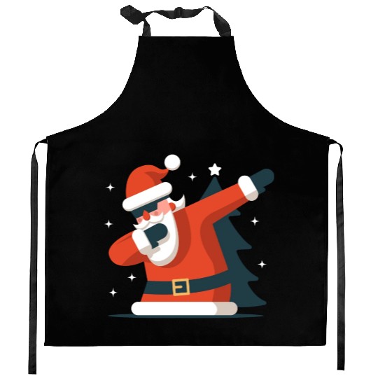 Dabbing Santa Kitchen Aprons