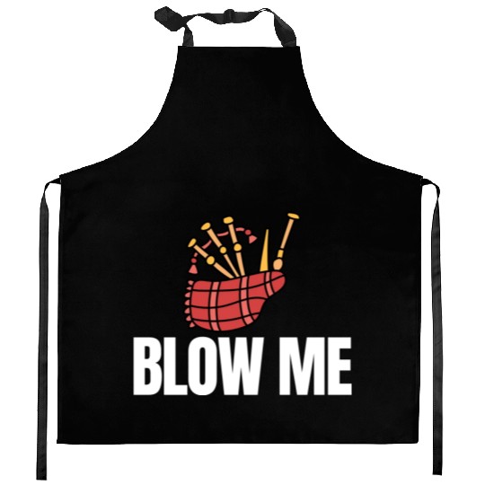 Blow Me Bagpipe Lover Bagpiper Classical Marching Kitchen Aprons
