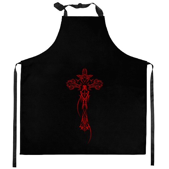 Cyber Crucifix Awesome Cybersigilism For Geometric Kitchen Aprons