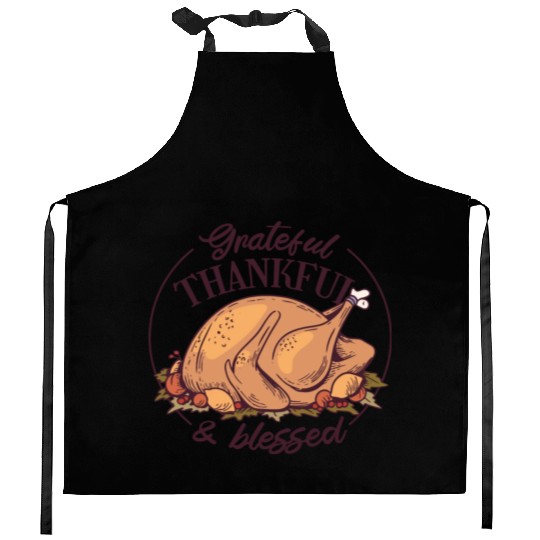 Grateful, Thankful and Blessed Kitchen Aprons