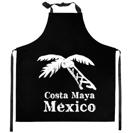 Costa Maya Mexico Palm Tree Vacation Trip Beach Me Kitchen Aprons