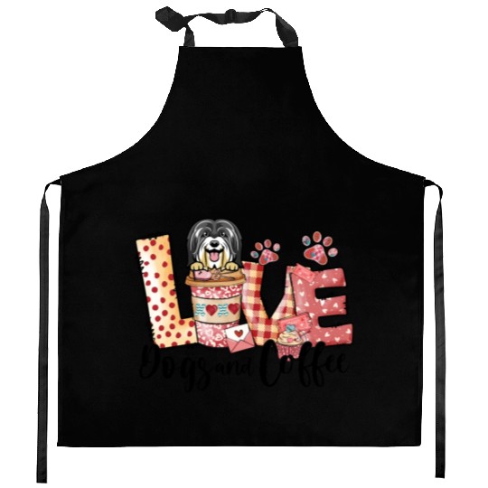 Havanese Dog Coffee Lover Dog Mom Valentines Day Kitchen Aprons