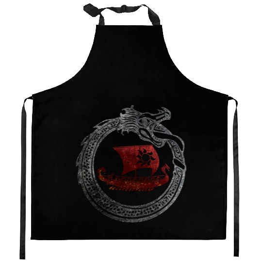 Jormungandr Vikings Dragon Ship Thor Mjolnir Kitchen Aprons