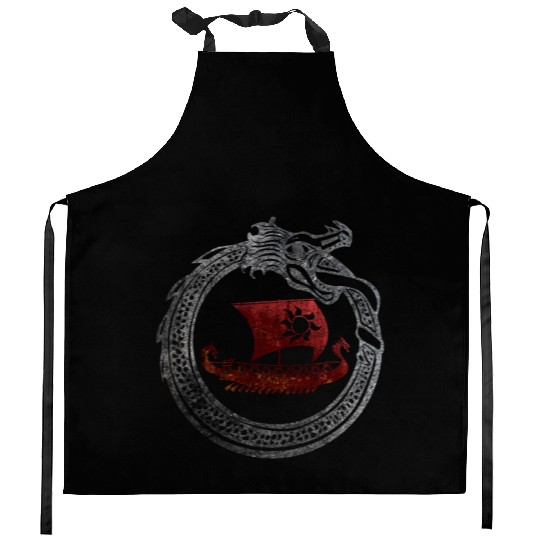 Jormungandr Vikings Dragon Ship Thor Mjolnir Kitchen Aprons