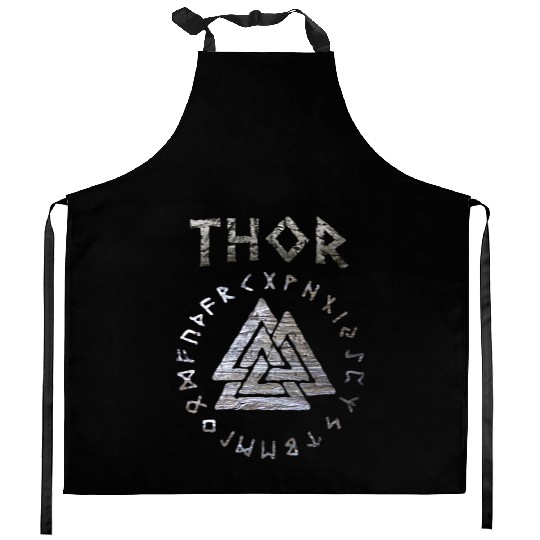 Thor Mjolnir Valknut Vikings Runes Kitchen Aprons