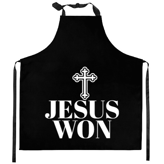 Religious Jesus Won Christian Jesus Holy Cross Kitchen Aprons