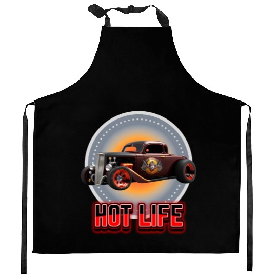 Hot Life Hot Rod Car Kitchen Aprons