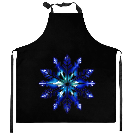 Watercolor snowflake Kitchen Aprons