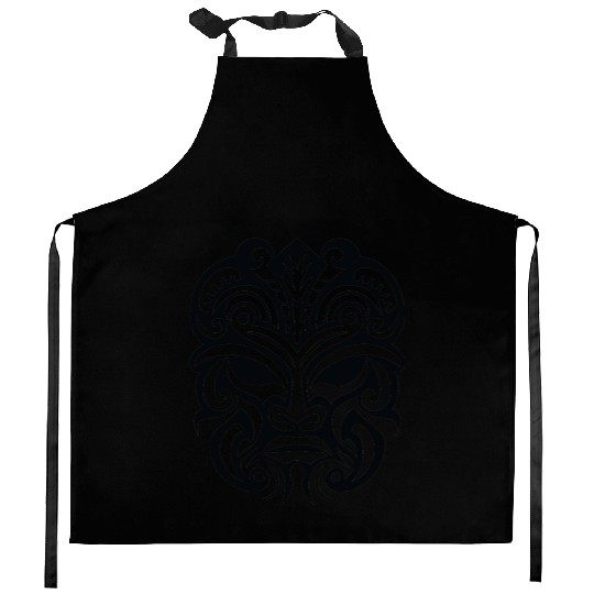 Authentic Maori Tattoo Artistry in Black Kitchen Aprons