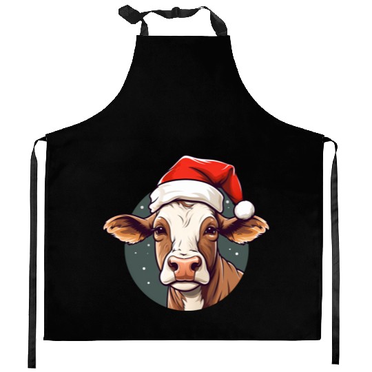 Cow Christmas Kitchen Aprons