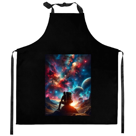 A Lonely Journey In The Embrace Of Infinity. Kitchen Aprons