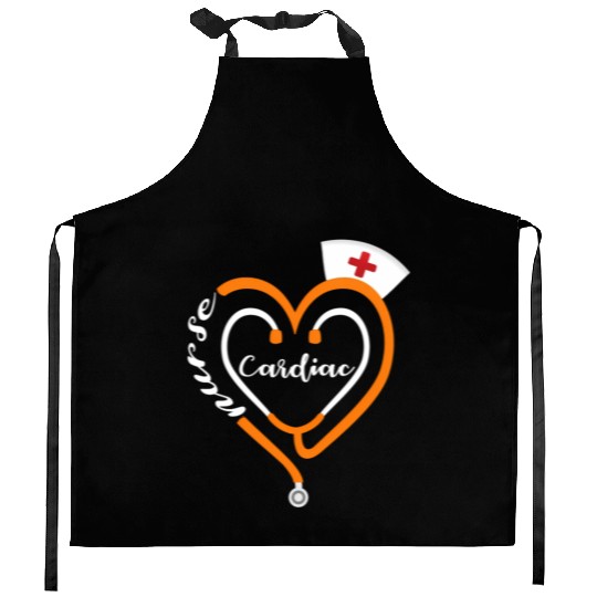 Cardiac Nurse Halloween Stethoscope He Rn Kitchen Aprons