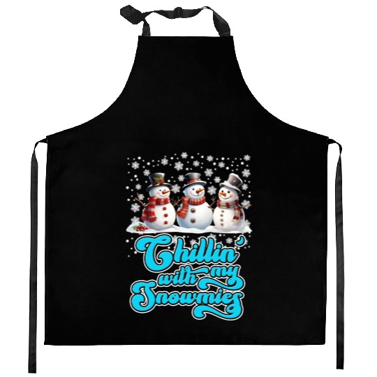Snowmen Chilling with my Snowmies Winter Kitchen Aprons