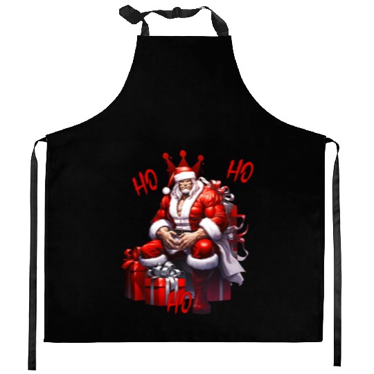 Ho Ho Ho Gym Santa Kitchen Aprons
