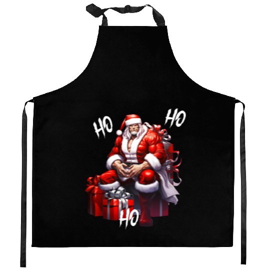 Ho Ho Ho Gym Santa Kitchen Aprons