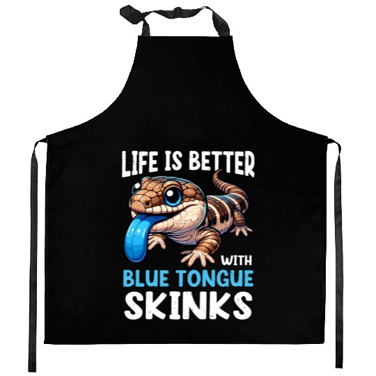 Lizard Collector Reptile Lover Blue Tongue Skink Kitchen Aprons