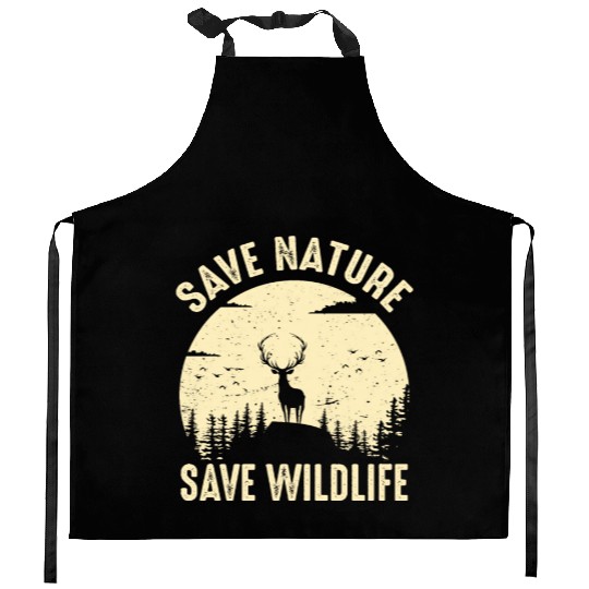 Environment save nature wildlife Kitchen Aprons